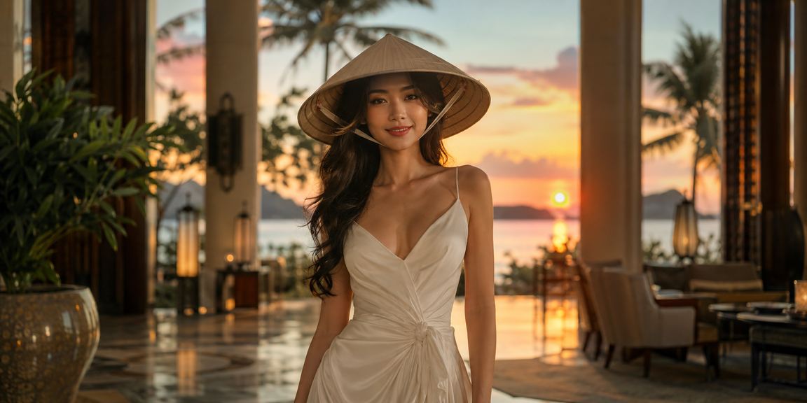 Người phụ nữ đội nón lá tại Sài Gòn dùng điện thoại để kiểm tra tài khoản cá cược